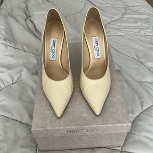 Jimmy Choo Off White Leather Heels